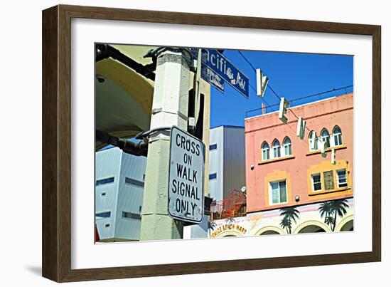 Cross on Walk Signal Only-Steve Ash-Framed Photographic Print