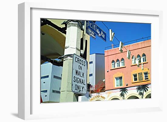 Cross on Walk Signal Only-Steve Ash-Framed Photographic Print