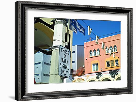 Cross on Walk Signal Only-Steve Ash-Framed Photographic Print