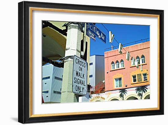 Cross on Walk Signal Only-Steve Ash-Framed Photographic Print