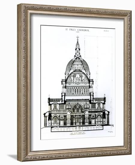 Cross Section, Looking East, of St. Paul's Cathedral-null-Framed Giclee Print