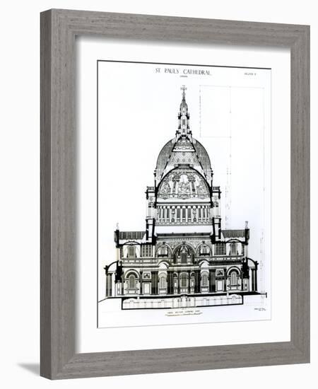 Cross Section, Looking East, of St. Paul's Cathedral-null-Framed Giclee Print