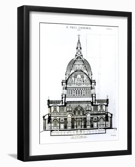 Cross Section, Looking East, of St. Paul's Cathedral-null-Framed Giclee Print