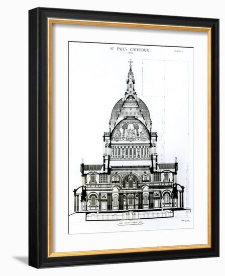 Cross Section, Looking East, of St. Paul's Cathedral-null-Framed Giclee Print