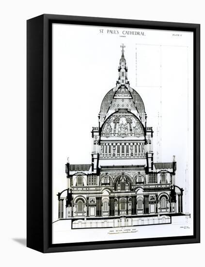 Cross Section, Looking East, of St. Paul's Cathedral-null-Framed Premier Image Canvas