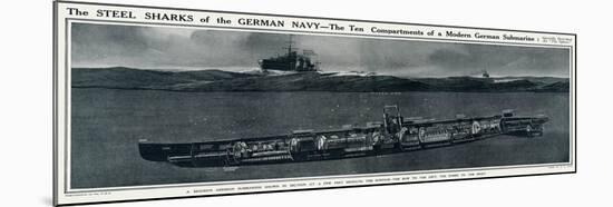 Cross Section of a German Submarine-G.h. Davis-Mounted Art Print