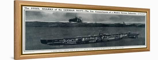 Cross Section of a German Submarine-G.h. Davis-Framed Stretched Canvas