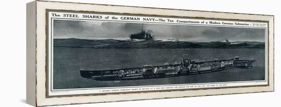 Cross Section of a German Submarine-G.h. Davis-Framed Stretched Canvas