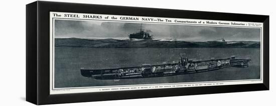 Cross Section of a German Submarine-G.h. Davis-Framed Stretched Canvas