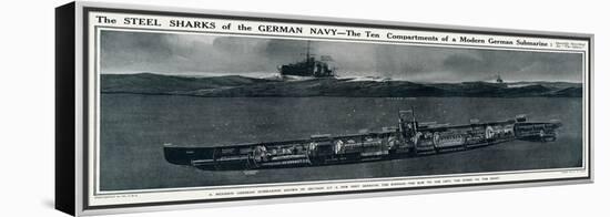 Cross Section of a German Submarine-G.h. Davis-Framed Stretched Canvas