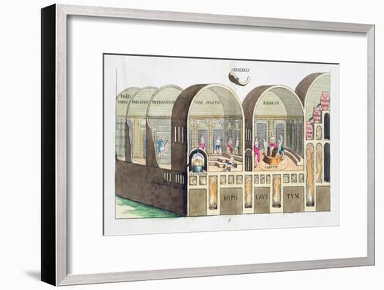 Cross section of a Roman baths, 19th century-Unknown-Framed Giclee Print