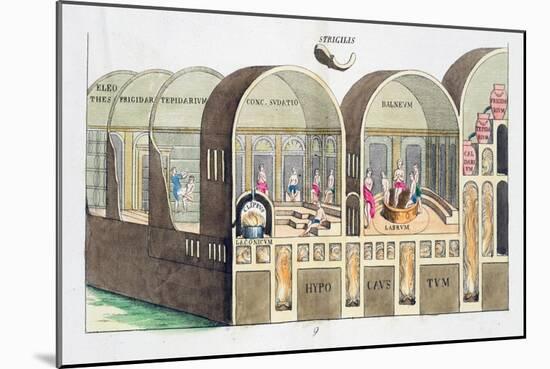 Cross section of a Roman baths, 19th century-Unknown-Mounted Giclee Print