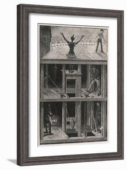 Cross Section of a Stage Which Shows How a Clown "Magically" Appears on Stage During a Pantomime-null-Framed Art Print