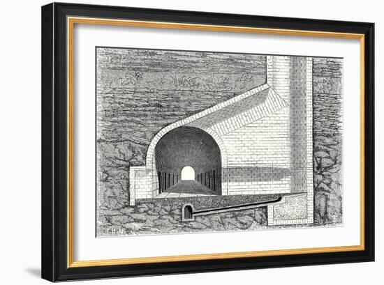 Cross Section of a Tunnel with a Ventilation Shaft-null-Framed Giclee Print