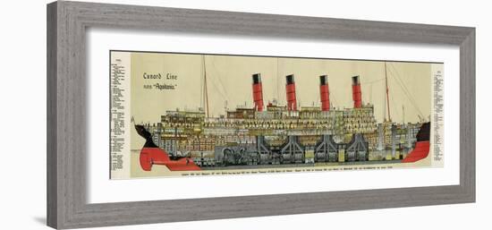 Cross-Section of 'Aquitania' Steamship-null-Framed Photographic Print