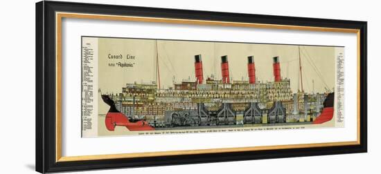 Cross-Section of 'Aquitania' Steamship-null-Framed Photographic Print