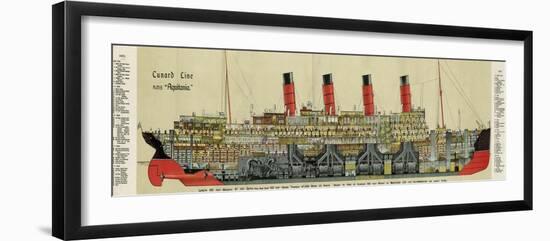 Cross-Section of 'Aquitania' Steamship-null-Framed Premium Photographic Print