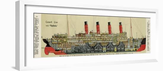 Cross-Section of 'Aquitania' Steamship-null-Framed Premium Photographic Print