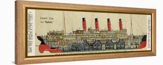 Cross-Section of 'Aquitania' Steamship-null-Framed Premier Image Canvas