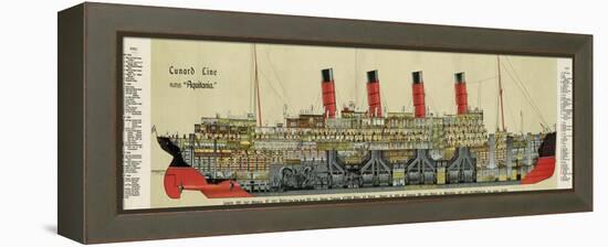 Cross-Section of 'Aquitania' Steamship-null-Framed Premier Image Canvas