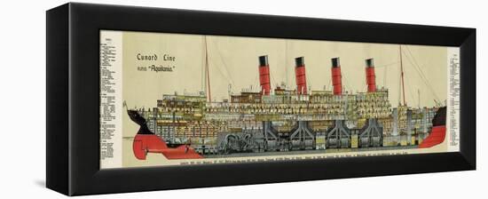 Cross-Section of 'Aquitania' Steamship-null-Framed Premier Image Canvas