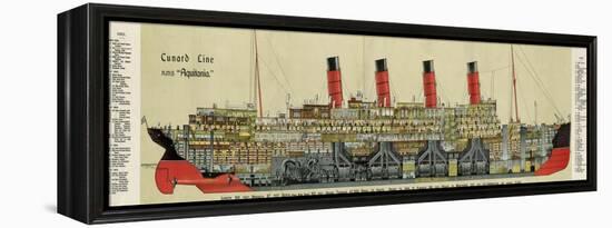 Cross-Section of 'Aquitania' Steamship-null-Framed Premier Image Canvas