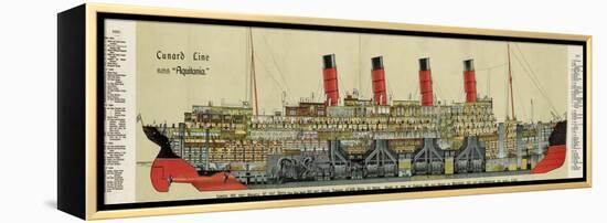 Cross-Section of 'Aquitania' Steamship-null-Framed Premier Image Canvas