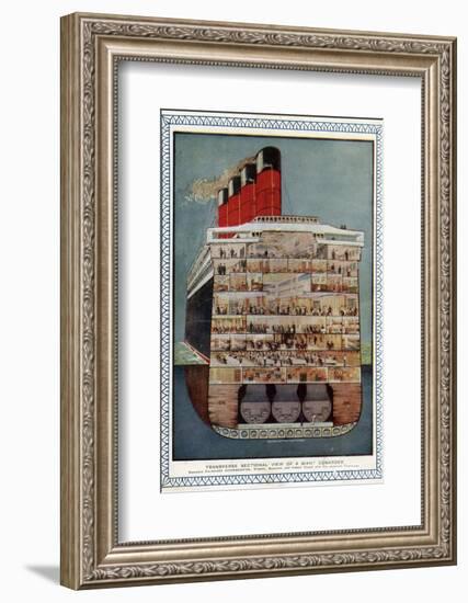 Cross-Section of 'Aquitania' Steamship-null-Framed Photographic Print