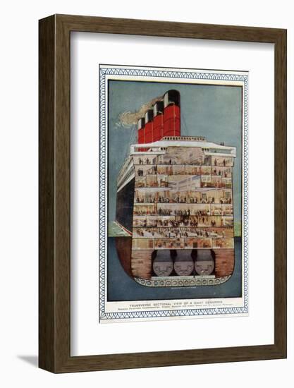 Cross-Section of 'Aquitania' Steamship-null-Framed Photographic Print