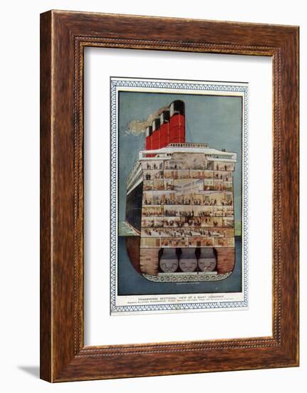 Cross-Section of 'Aquitania' Steamship-null-Framed Photographic Print