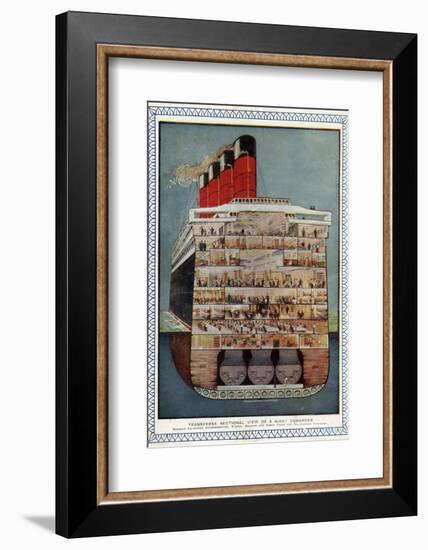 Cross-Section of 'Aquitania' Steamship-null-Framed Photographic Print