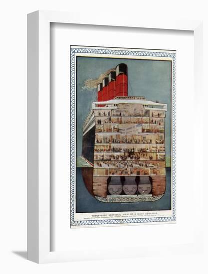 Cross-Section of 'Aquitania' Steamship-null-Framed Photographic Print