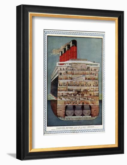 Cross-Section of 'Aquitania' Steamship-null-Framed Photographic Print