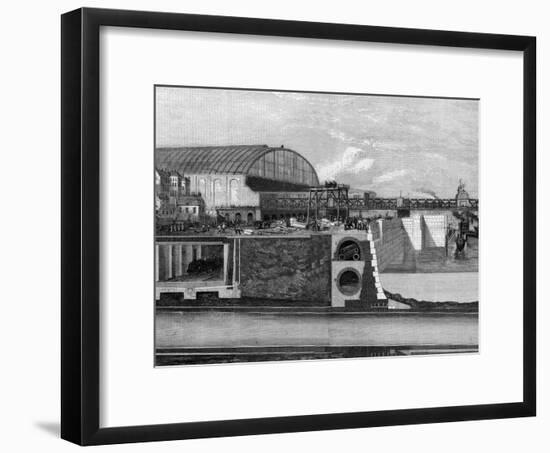 Cross Section of Thames Embankment Showing Subway, Sewer, and Railway-null-Framed Premium Photographic Print