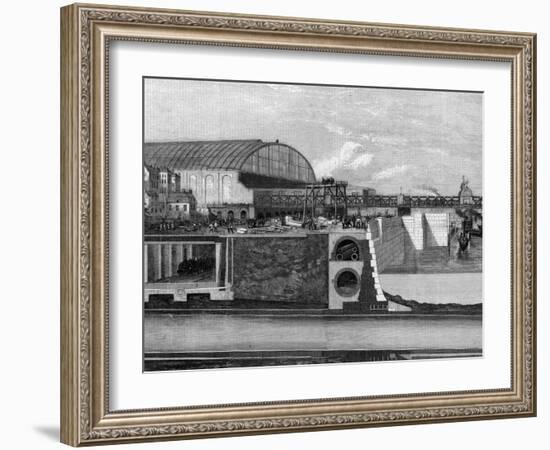 Cross Section of Thames Embankment Showing Subway, Sewer, and Railway-null-Framed Photographic Print