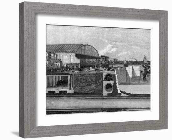 Cross Section of Thames Embankment Showing Subway, Sewer, and Railway-null-Framed Photographic Print