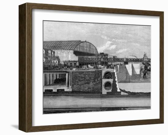 Cross Section of Thames Embankment Showing Subway, Sewer, and Railway-null-Framed Photographic Print