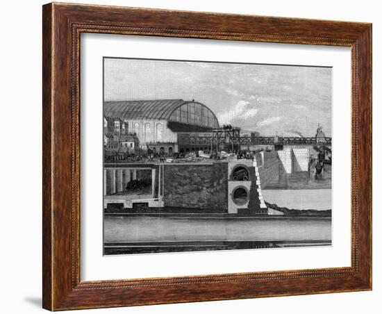 Cross Section of Thames Embankment Showing Subway, Sewer, and Railway-null-Framed Photographic Print