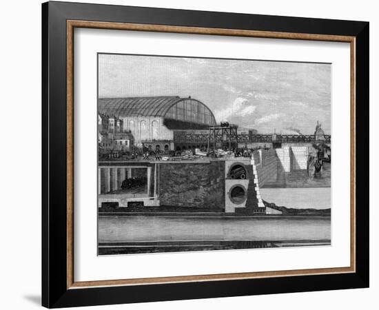 Cross Section of Thames Embankment Showing Subway, Sewer, and Railway-null-Framed Photographic Print