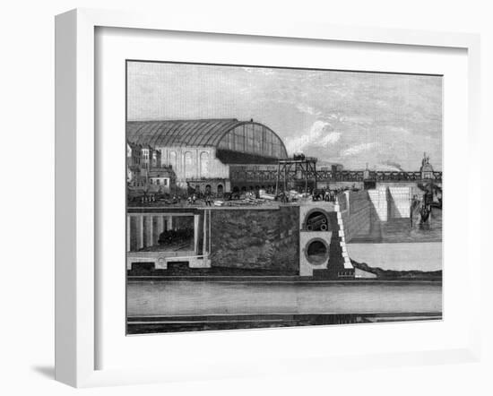 Cross Section of Thames Embankment Showing Subway, Sewer, and Railway-null-Framed Photographic Print