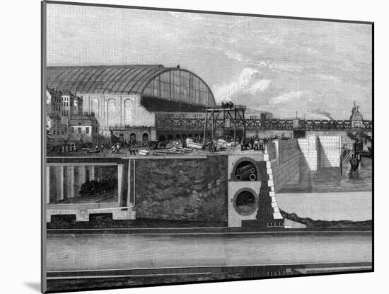 Cross Section of Thames Embankment Showing Subway, Sewer, and Railway-null-Mounted Photographic Print