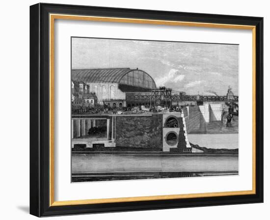 Cross Section of Thames Embankment Showing Subway, Sewer, and Railway-null-Framed Photographic Print