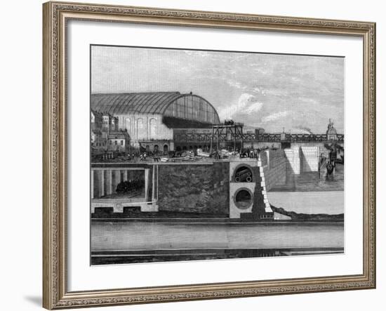 Cross Section of Thames Embankment Showing Subway, Sewer, and Railway-null-Framed Photographic Print