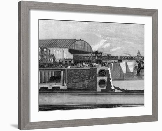 Cross Section of Thames Embankment Showing Subway, Sewer, and Railway-null-Framed Photographic Print