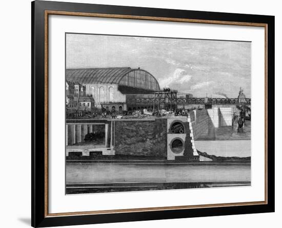 Cross Section of Thames Embankment Showing Subway, Sewer, and Railway-null-Framed Photographic Print