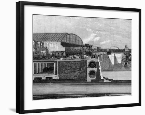 Cross Section of Thames Embankment Showing Subway, Sewer, and Railway-null-Framed Photographic Print