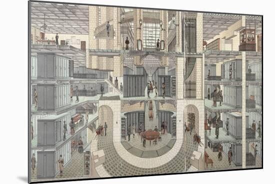 Cross-Section of the Basement of the Credit Lyonnais, 19 Boulevard Des Italiens, c.1878-82-null-Mounted Giclee Print