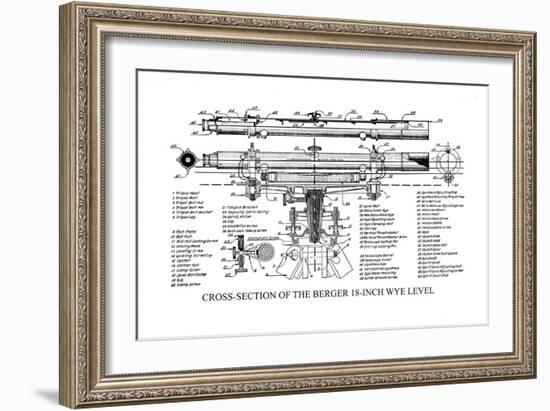 Cross-Section of the Berger 18 Inch Wye Level-null-Framed Art Print