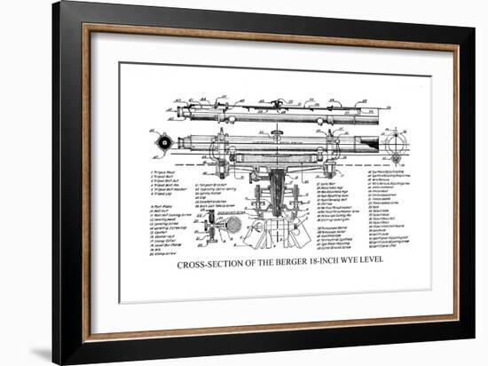 Cross-Section of the Berger 18 Inch Wye Level-null-Framed Art Print