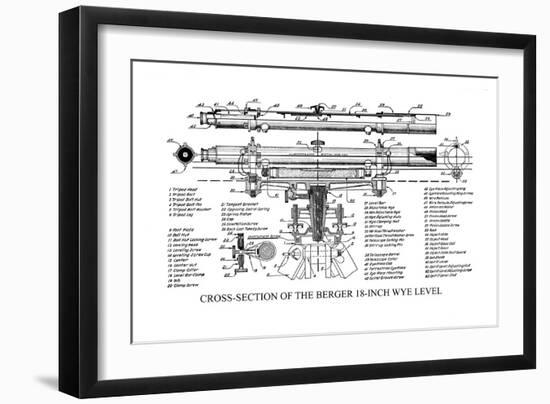 Cross-Section of the Berger 18 Inch Wye Level-null-Framed Art Print